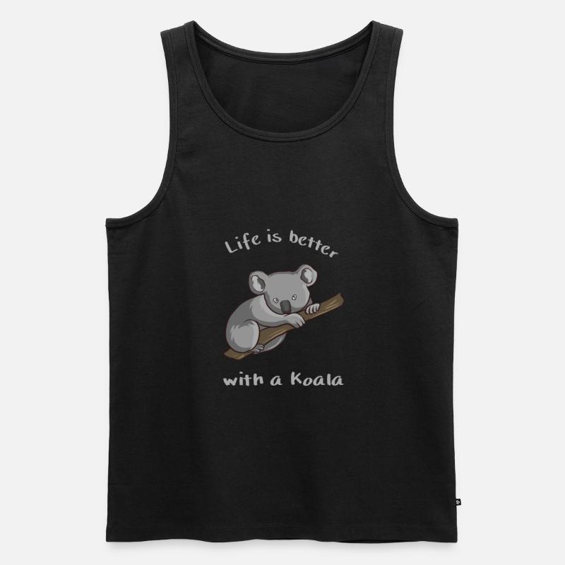 Koalabär - Männer Premium Bio Tank Top - Schwarz