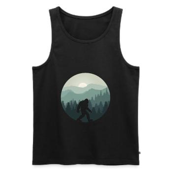 Bigfoot Mountain Forest Sasquatch Fan - Men's Premium Organic Tank Top - black - Front - Michal (187cm)