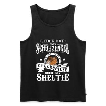 Sheltie Shetland Sheepdog Hund Geschenk - Männer Premium Bio Tank Top - Schwarz - Vorne - Michal (187cm)