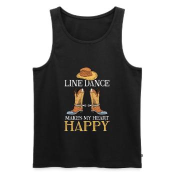 Happy Line Dancing Country Music Line Dancer - Men's Premium Organic Tank Top - black - Front - AI Model Male 178 light (178cm)