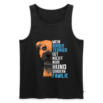 Border Terrier Hund Schönes Geschenk - Männer Premium Bio Tank Top - Schwarz - Vorne - Michal (187cm)