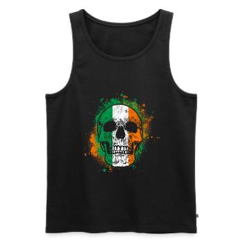 Irischer Totenkopf - Männer Premium Bio Tank Top - Schwarz - Vorne - AI Model Male 178 light (178cm)