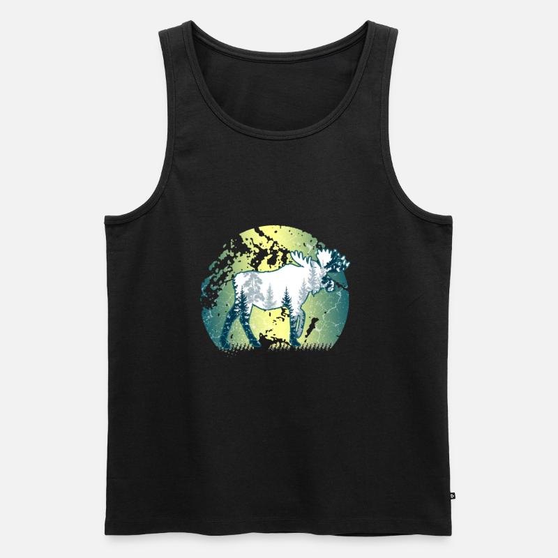Elch - Männer Premium Bio Tank Top - Schwarz