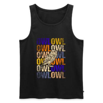 Owl - Men's Premium Organic Tank Top - black - Front - Michal (187cm)