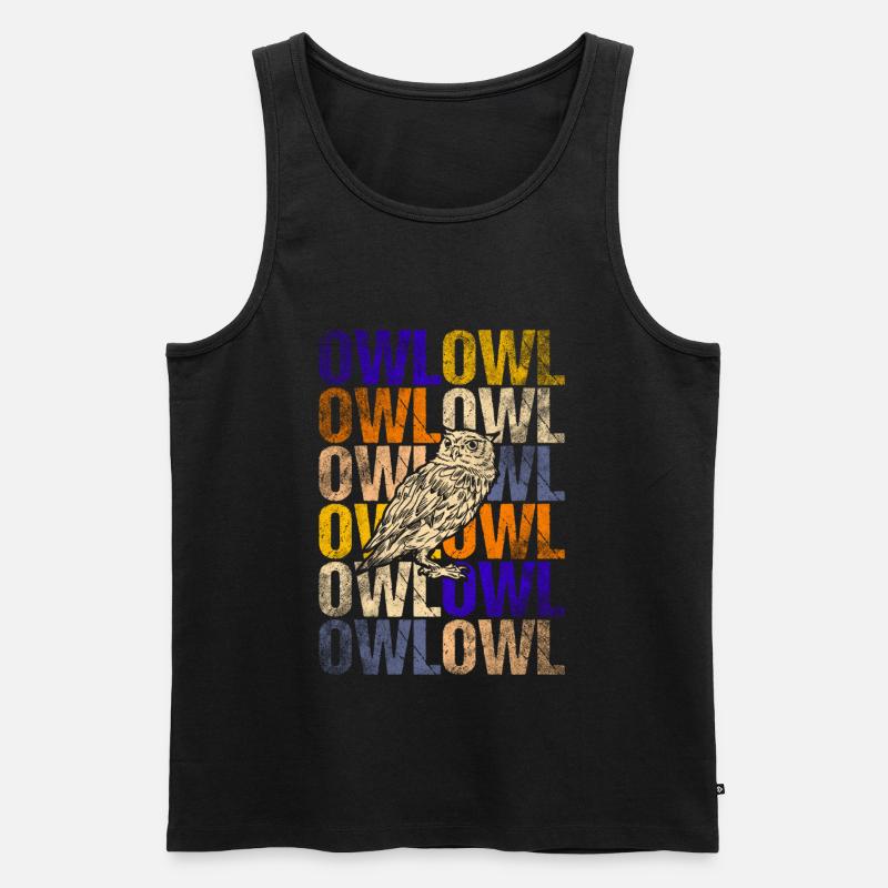 Eule - Männer Premium Bio Tank Top - Schwarz