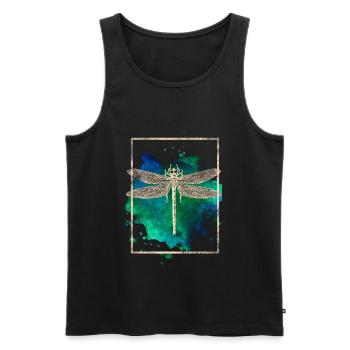 dragon-fly - Men's Premium Organic Tank Top - black - Front - Michal (187cm)
