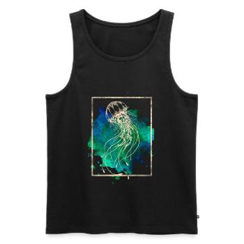 Jellyfish - Men's Premium Organic Tank Top - black - Front - Michal (187cm)