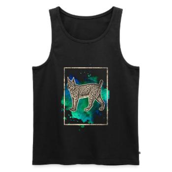 lynx - Men's Premium Organic Tank Top - black - Front - AI Model Male 178 light (178cm)