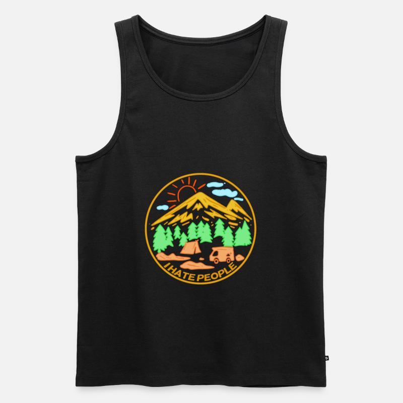Ich hasse Menschen - Männer Premium Bio Tank Top - Schwarz