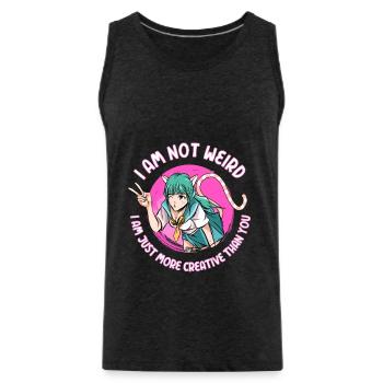 Anime girl gift - Men's Premium Organic Tank Top - charcoal grey - Front - Alexander (188cm)