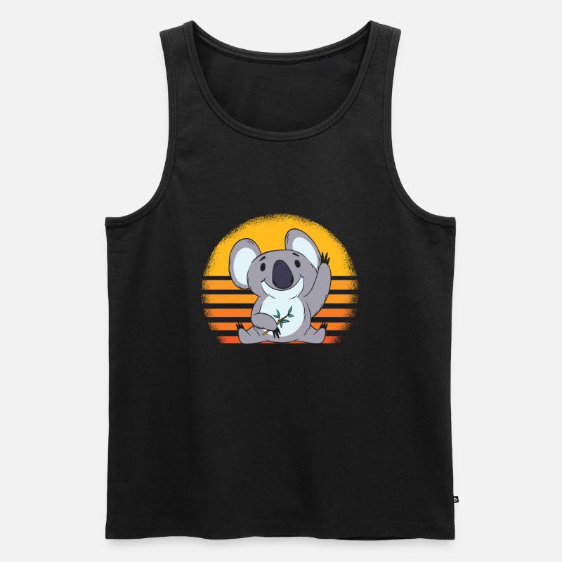 Koalabär Retro - Männer Premium Bio Tank Top - Schwarz