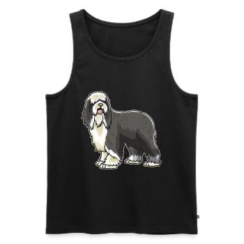 Bearded Collie cadeau chien - Débardeur bio Premium Homme - noir - Devant - Michal (187cm)