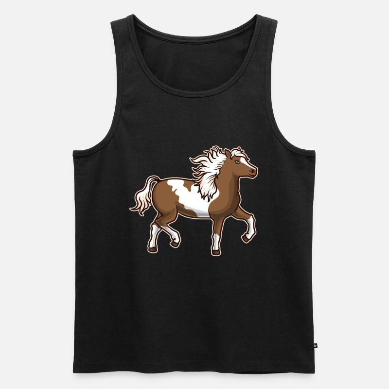 Schecke Pinto Pferd Geschenkidee - Männer Premium Bio Tank Top - Schwarz