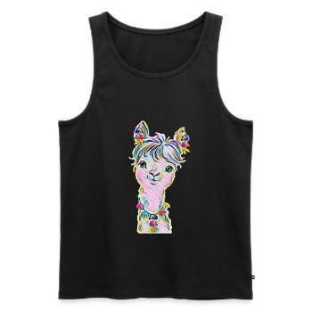 Lama - Men's Premium Organic Tank Top - black - Front - AI Model Male 178 light (178cm)