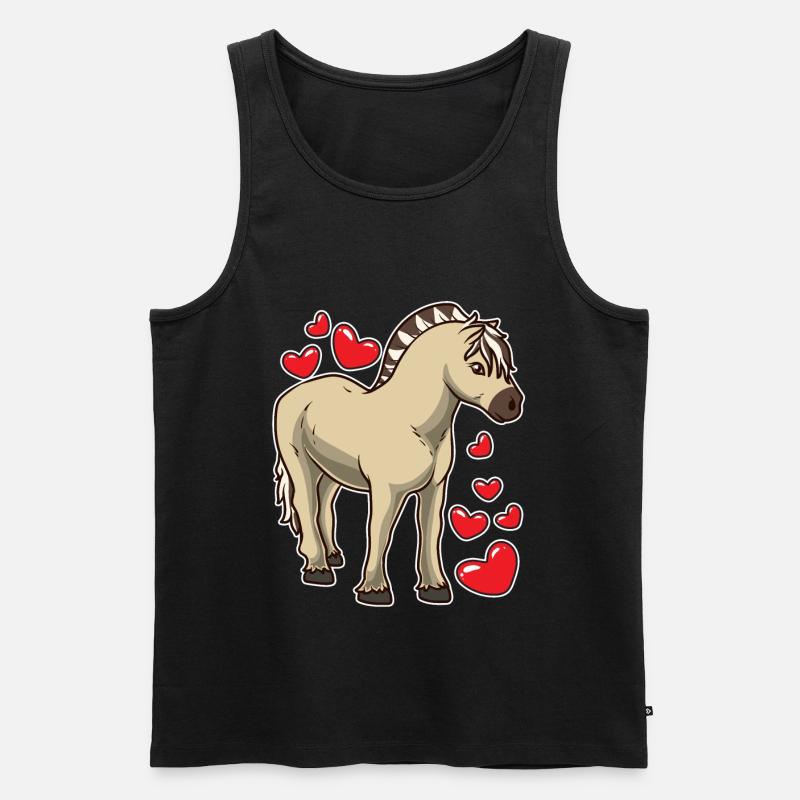Fjordpferd Geschenk - Männer Premium Bio Tank Top - Schwarz