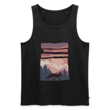 Fuchs Waldtier Geschenk - Männer Premium Bio Tank Top - Schwarz - Vorne - AI Model Male 178 light (178cm)