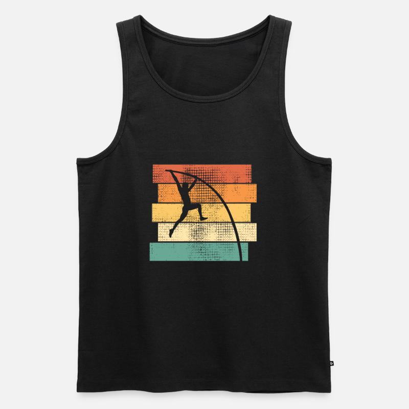 Stabhochsprung Leichtathletik Retro - Männer Premium Bio Tank Top - Schwarz