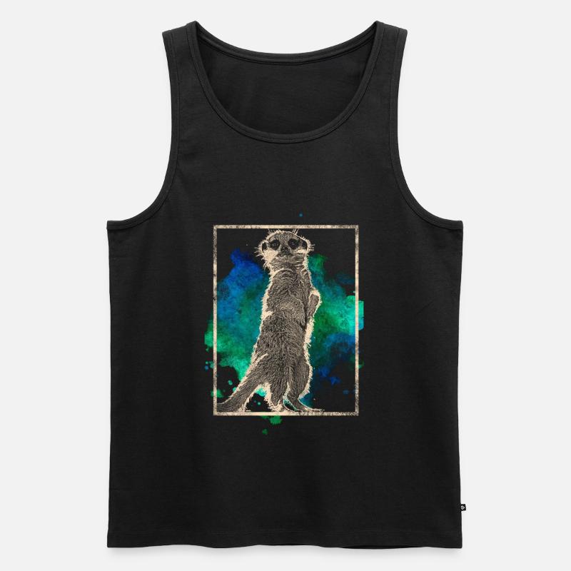 Erdmännchen - Männer Premium Bio Tank Top - Schwarz