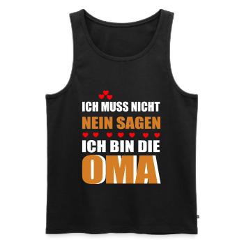 Ich bin die Oma - Männer Premium Bio Tank Top - Schwarz - Vorne - Michal (187cm)