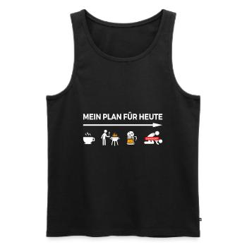 Grillen Grill Geschenk Barbecue BBQ - Männer Premium Bio Tank Top - Schwarz - Vorne - Michal (187cm)