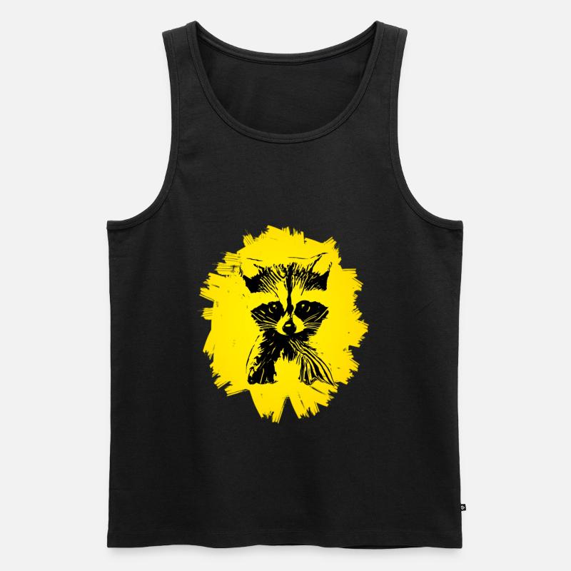 Waschbär - Männer Premium Bio Tank Top - Schwarz