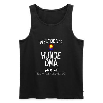 Lustig Beste Hunde Oma Die Mit Den Leckerlis - Männer Premium Bio Tank Top - Schwarz - Vorne - AI Model Male 178 light (178cm)
