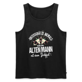 Dart Dartspieler Geschenk Vatertag Papa Opa Darts - Männer Premium Bio Tank Top - Schwarz - Vorne - Michal (187cm)