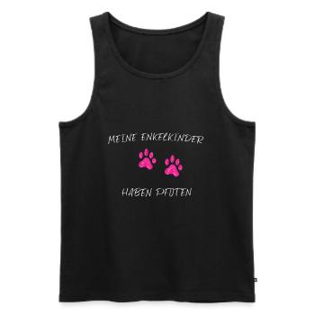 Hunde Oma Meine Enkelkinder haben Pfoten - Männer Premium Bio Tank Top - Schwarz - Vorne - Michal (187cm)