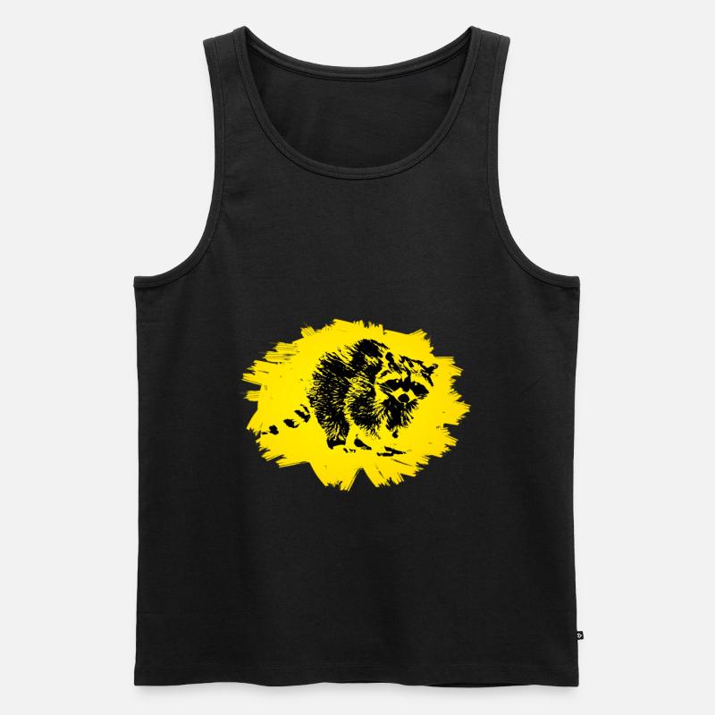 Waschbär - Männer Premium Bio Tank Top - Schwarz