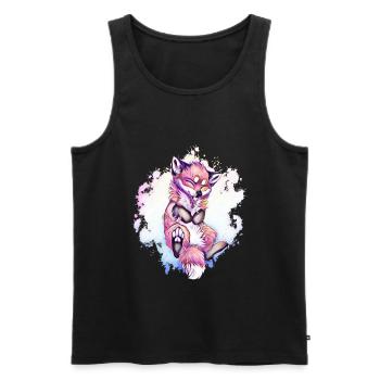 fox - Men's Premium Organic Tank Top - black - Front - Michal (187cm)