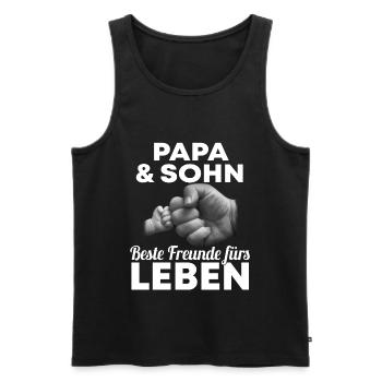 Papa & Sohn Beste Freunde Fürs Leben - Männer Premium Bio Tank Top - Schwarz - Vorne - AI Model Male 178 light (178cm)