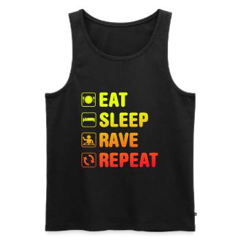 Rave Raver EDM Festival Saying Funny - Men's Premium Organic Tank Top - black - Front - AI Model Male 178 light (178cm)