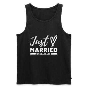 25th wedding anniversary - Men's Premium Organic Tank Top - black - Front - AI Model Male 178 light (178cm)