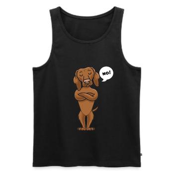 Sturer Magyar Vizsla Hund lustig - Männer Premium Bio Tank Top - Schwarz - Vorne - Michal (187cm)