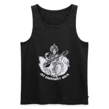 Göttin Saraswati Hindu - Männer Premium Bio Tank Top - Schwarz - Vorne - Michal (187cm)