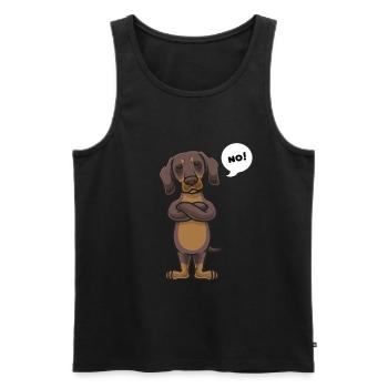 Sturer Dackel Hund Teckel Geschenk - Männer Premium Bio Tank Top - Schwarz - Vorne - Michal (187cm)