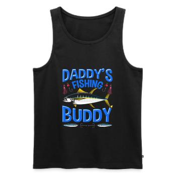 Father son angler fisherman fishing fan fish - Men's Premium Organic Tank Top - black - Front - AI Model Male 178 light (178cm)