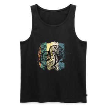 Dragon - Men's Premium Organic Tank Top - black - Front - Michal (187cm)
