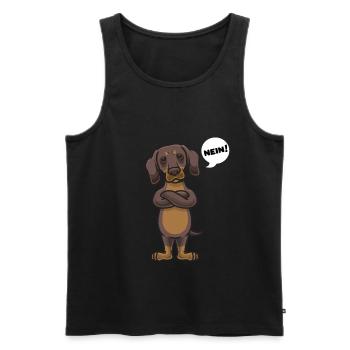 Sturer Dackel Hund lustig Teckel Hundebesitzer - Männer Premium Bio Tank Top - Schwarz - Vorne - Michal (187cm)