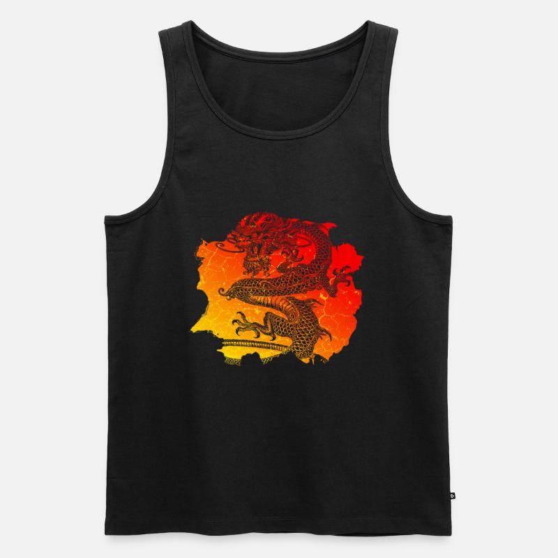 Chinesischer Drache - Männer Premium Bio Tank Top - Schwarz
