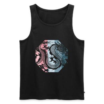 Chinesischer Drache - Männer Premium Bio Tank Top - Schwarz - Vorne - AI Model Male 178 light (178cm)