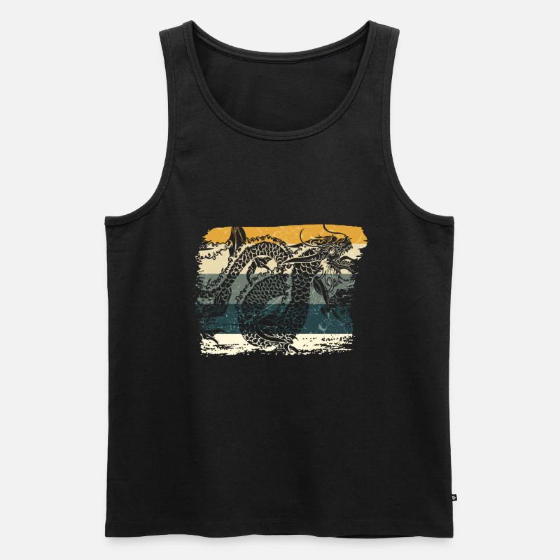 Chinesischer Drache - Männer Premium Bio Tank Top - Schwarz