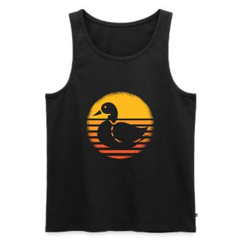 Duck Retro - Men's Premium Organic Tank Top - black - Front - Michal (187cm)
