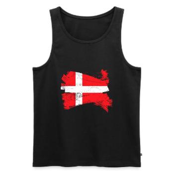 Denmark Flag - Men's Premium Organic Tank Top - black - Front - AI Model Male 178 light (178cm)