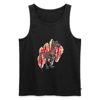Velociraptor - Männer Premium Bio Tank Top - Schwarz - Vorne - Michal (187cm)