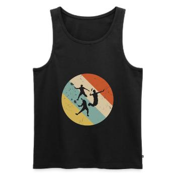 Badminton Player Badminton Retro - Men's Premium Organic Tank Top - black - Front - AI Model Male 178 light (178cm)