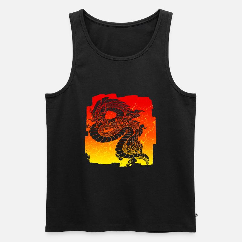 Drache - Männer Premium Bio Tank Top - Schwarz