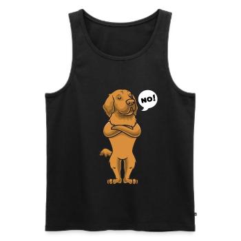 Chien de Hovaser stué - Débardeur bio Premium Homme - noir - Devant - AI Model Male 178 light (178cm)