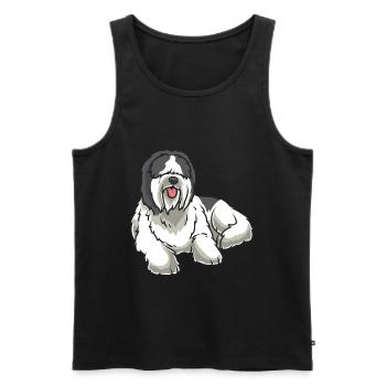 Nederlandse Schapendoes Hund - Débardeur bio Premium Homme - noir - Devant - Michal (187cm)