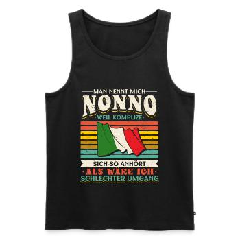Italienischer Opa Bester Nonno - Männer Premium Bio Tank Top - Schwarz - Vorne - Michal (187cm)